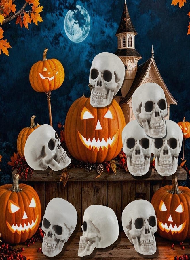 Junware 10 Pcs Halloween Skulls Realistic Looking Skulls Skeleton Head for Halloween Bar Home Table Decoration Model Human Skeleton Statue (1.6 x 1.8 x 2.3 Inches) - Image 2